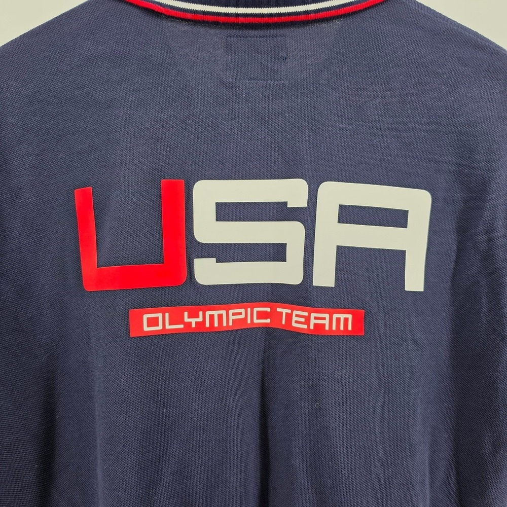 Polo Ralph Lauren Mens 2016 Team USA Olympic Games Polo Shirt Navy Blue Medium - Picture 8 of 10